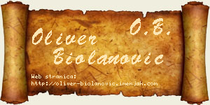 Oliver Biolanović vizit kartica